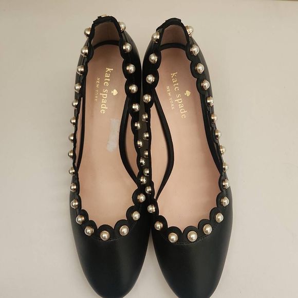 Kate Spade New York, Maeve Pearl Trimmed Black Low Heel, NEW, 8.5 - Picture 2 of 7